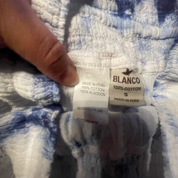 Blanco White & Blue Tye-Die Ruffled skirt w Short pants Under Size Small - Picture 4 of 14